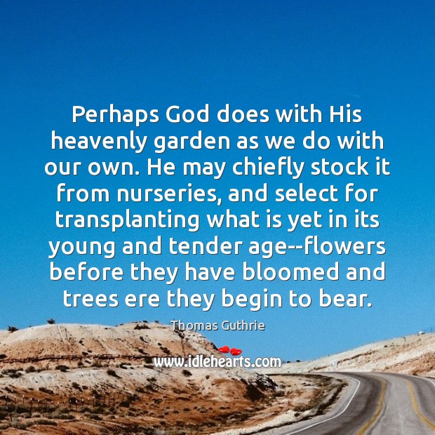 Perhaps God does with His heavenly garden as we do with our Image