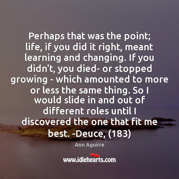 Perhaps that was the point; life, if you did it right, meant Ann Aguirre Picture Quote
