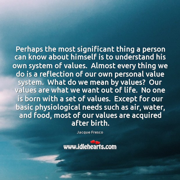 Perhaps the most significant thing a person can know about himself is Jacque Fresco Picture Quote