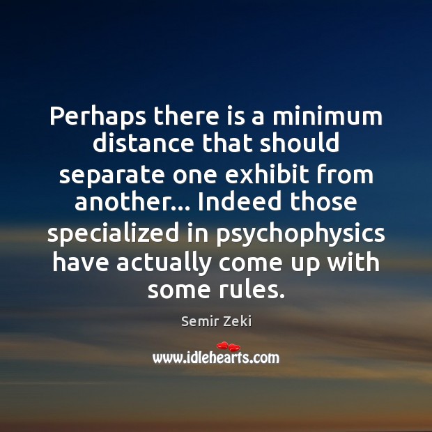 Perhaps there is a minimum distance that should separate one exhibit from Semir Zeki Picture Quote