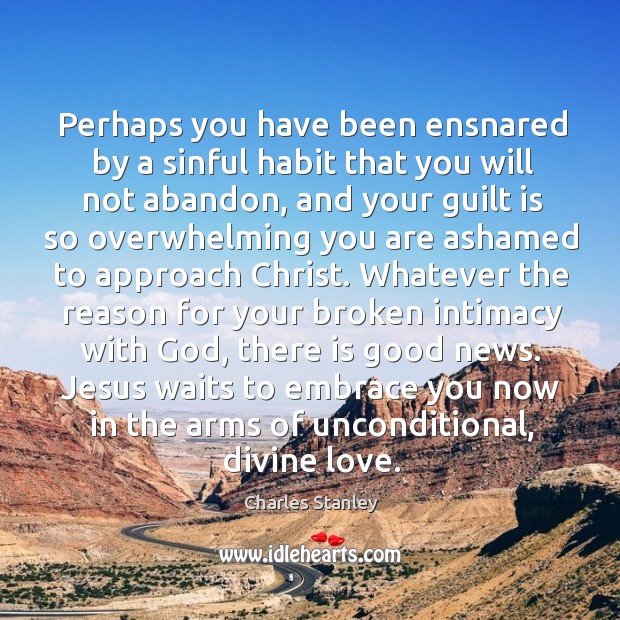 Perhaps you have been ensnared by a sinful habit that you will Charles Stanley Picture Quote