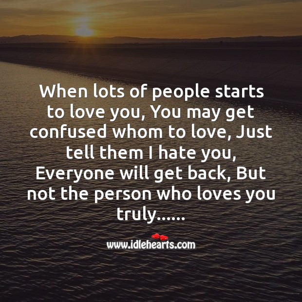 Person who loves you truly. Love Messages Image