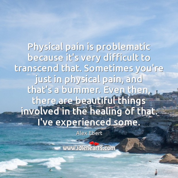 Physical pain is problematic because it’s very difficult to transcend that. Sometimes Alex Ebert Picture Quote