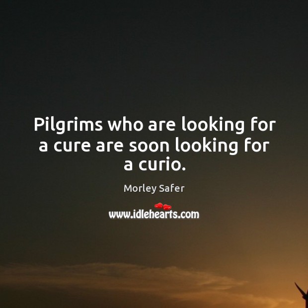 Pilgrims who are looking for a cure are soon looking for a curio. Morley Safer Picture Quote