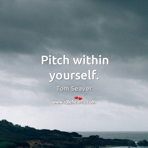 Pitch within yourself. Image
