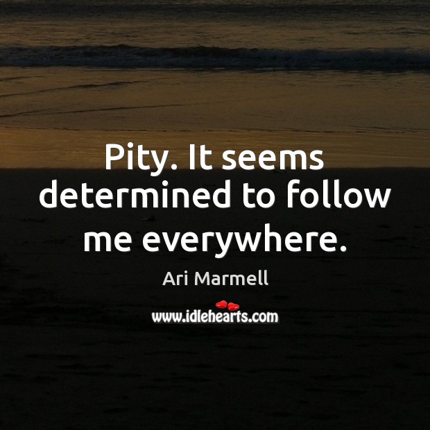 Pity. It seems determined to follow me everywhere. Ari Marmell Picture Quote