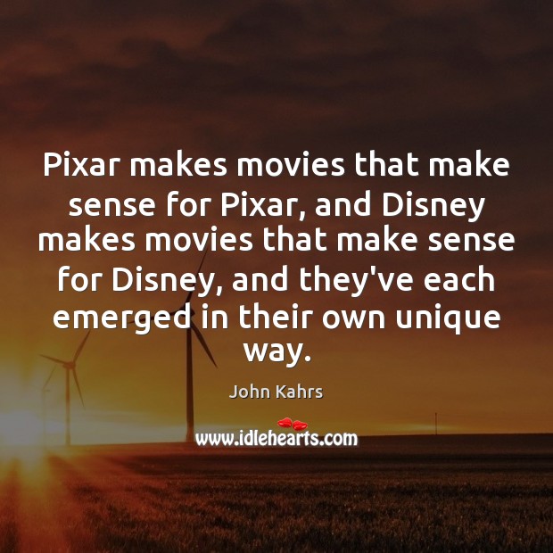 Pixar makes movies that make sense for Pixar, and Disney makes movies Image