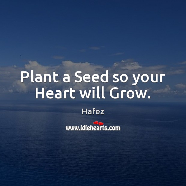 Plant a Seed so your Heart will Grow. Hafez Picture Quote