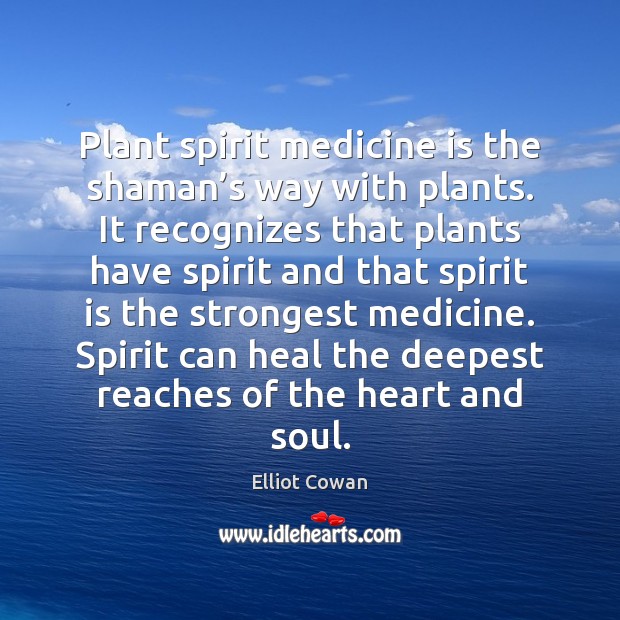 Plant spirit medicine is the shaman’s way with plants. It recognizes Elliot Cowan Picture Quote
