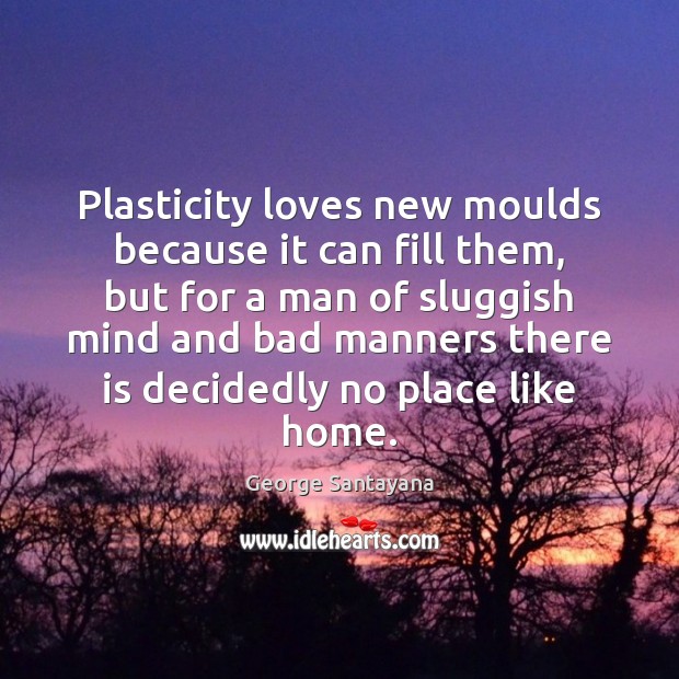 Plasticity loves new moulds because it can fill them, but for a George Santayana Picture Quote