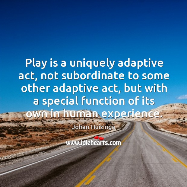 Play is a uniquely adaptive act, not subordinate to some other adaptive act Image