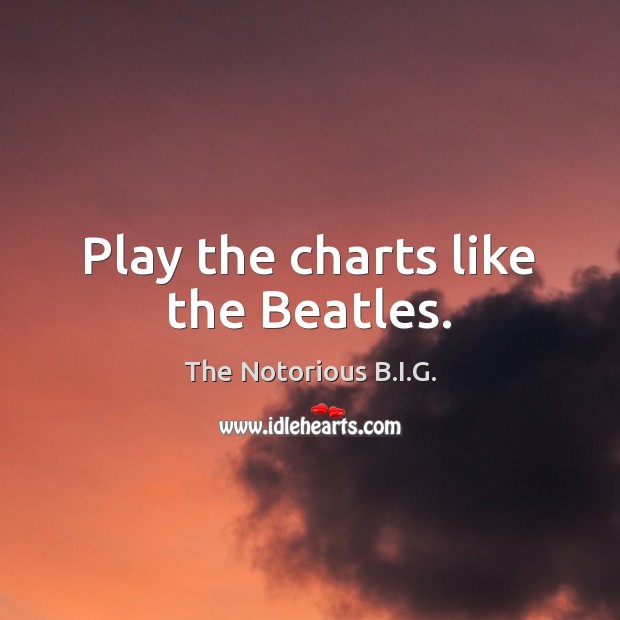 Play the charts like the Beatles. The Notorious B.I.G. Picture Quote