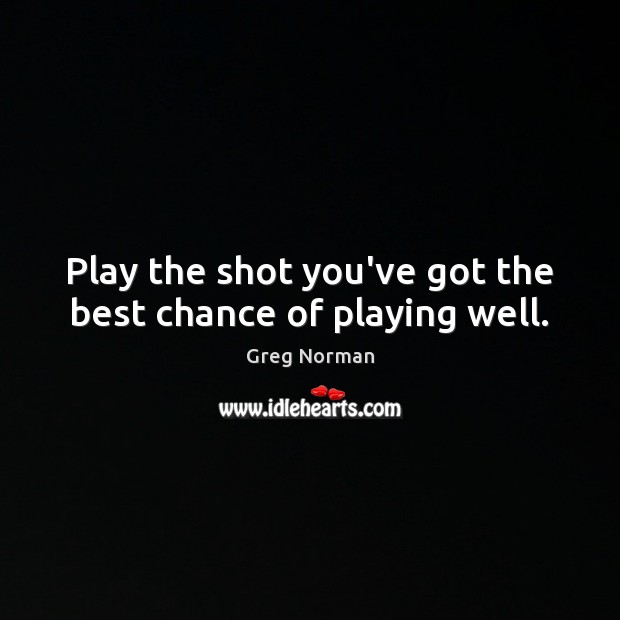 Play the shot you’ve got the best chance of playing well. Greg Norman Picture Quote