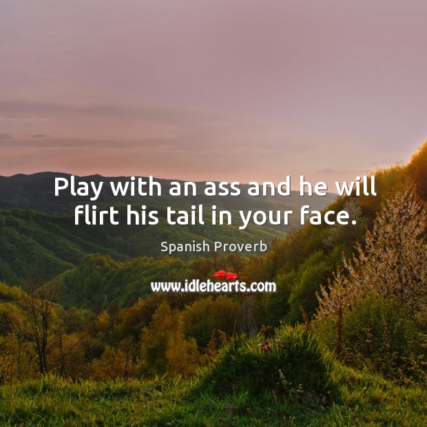 Play with an ass and he will flirt his tail in your face. Image