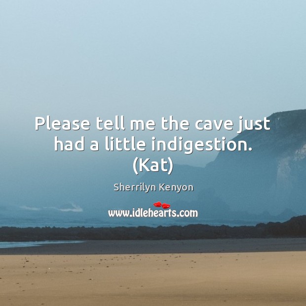 Please tell me the cave just had a little indigestion. (Kat) Sherrilyn Kenyon Picture Quote