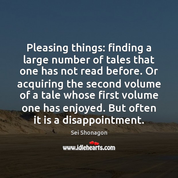 Pleasing things: finding a large number of tales that one has not 