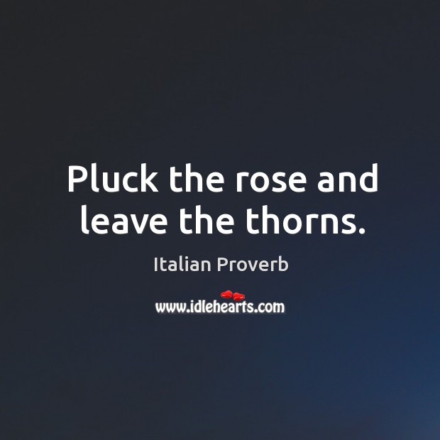 Pluck the rose and leave the thorns. Image