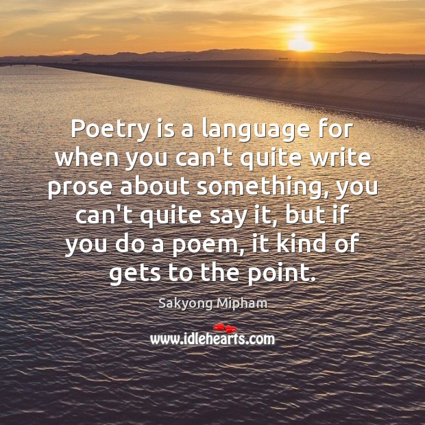 Poetry is a language for when you can’t quite write prose about Poetry Quotes Image