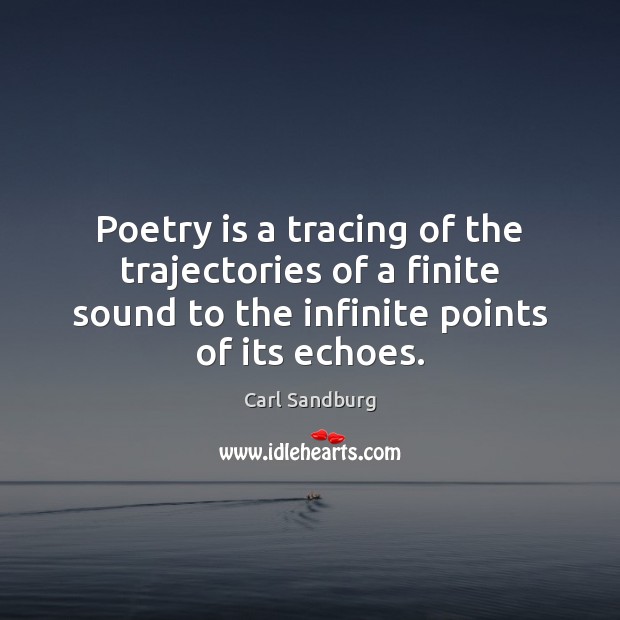 Poetry is a tracing of the trajectories of a finite sound to Poetry Quotes Image