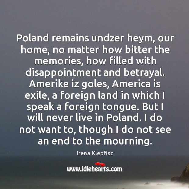 Poland remains undzer heym, our home, no matter how bitter the memories, Image