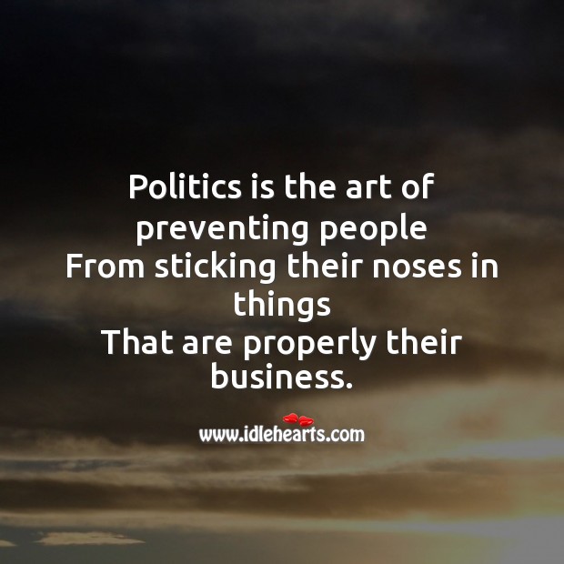 Politics is the art of preventing Image