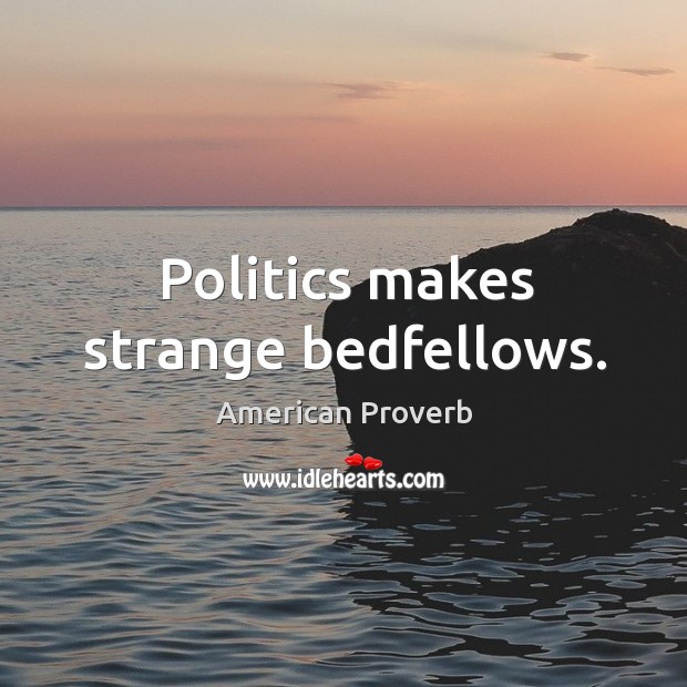 Politics makes strange bedfellows. American Proverbs Image
