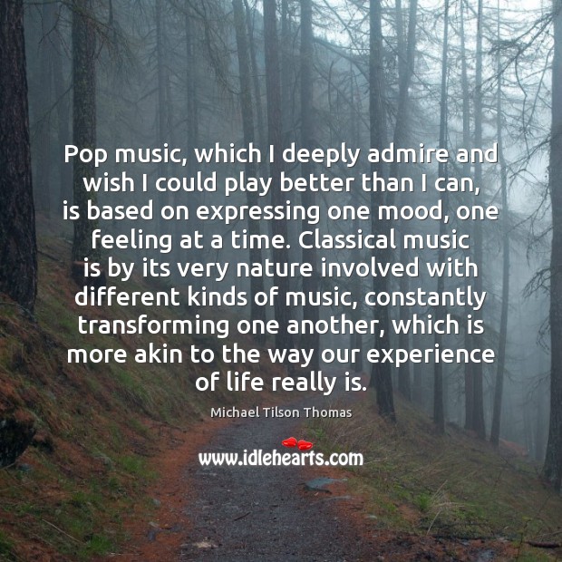 Pop music, which I deeply admire and wish I could play better Michael Tilson Thomas Picture Quote