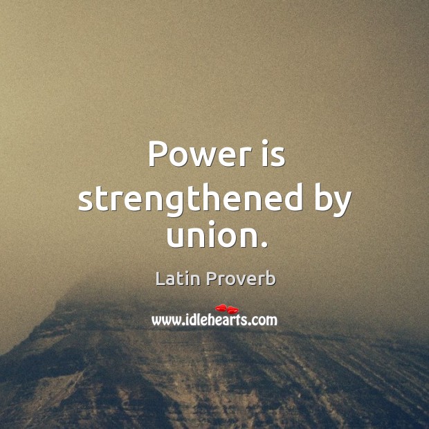 Power is strengthened by union. Image