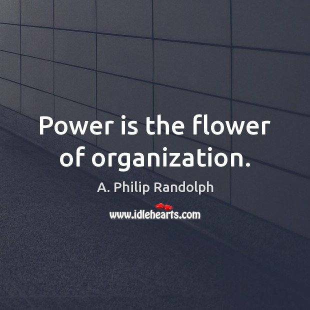 Power is the flower of organization. A. Philip Randolph Picture Quote