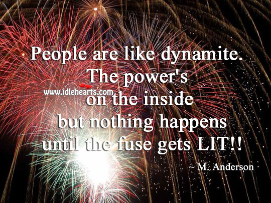 People are like dynamite. M. Anderson Picture Quote