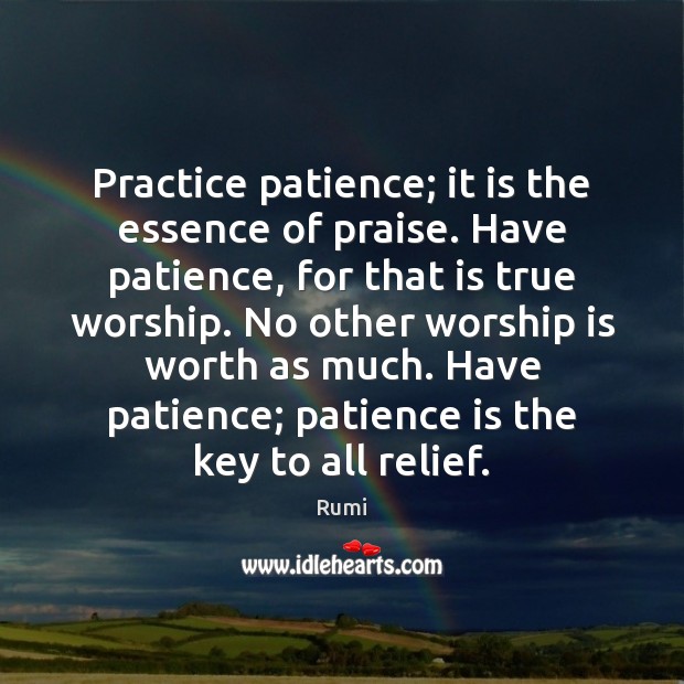 Practice patience; it is the essence of praise. Have patience, for that Image