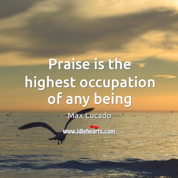 Praise is the highest occupation of any being Image