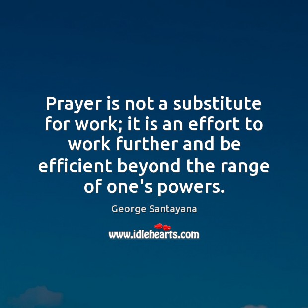 Prayer is not a substitute for work; it is an effort to Prayer Quotes Image