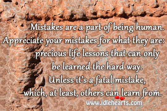 Mistakes are a part of being human. Image