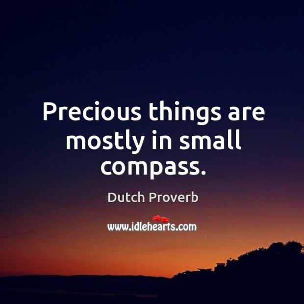 Precious things are mostly in small compass. Image