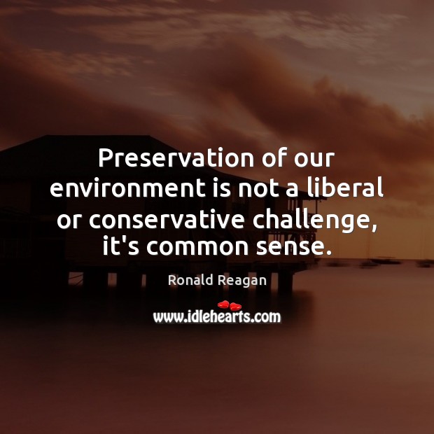 Preservation of our environment is not a liberal or conservative challenge, it’s Environment Quotes Image