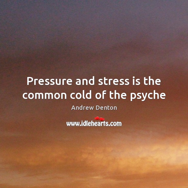 Pressure and stress is the common cold of the psyche Image