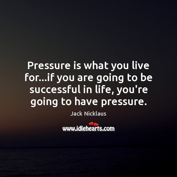 Pressure is what you live for…if you are going to be Jack Nicklaus Picture Quote
