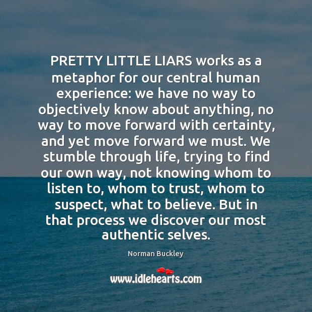 PRETTY LITTLE LIARS works as a metaphor for our central human experience: Image