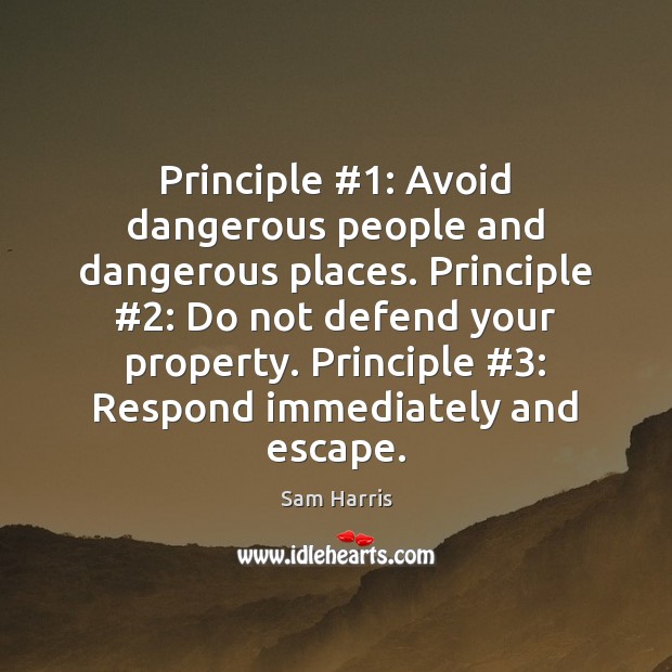 Principle #1: Avoid dangerous people and dangerous places. Principle #2: Do not defend your Image