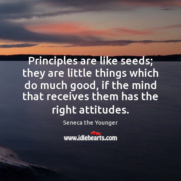 Principles are like seeds; they are little things which do much good, Image