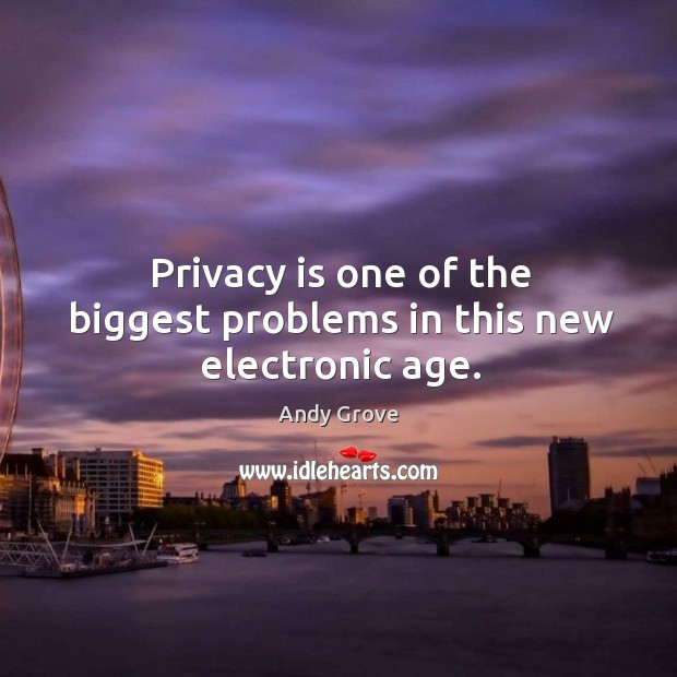 Privacy is one of the biggest problems in this new electronic age. Andy Grove Picture Quote