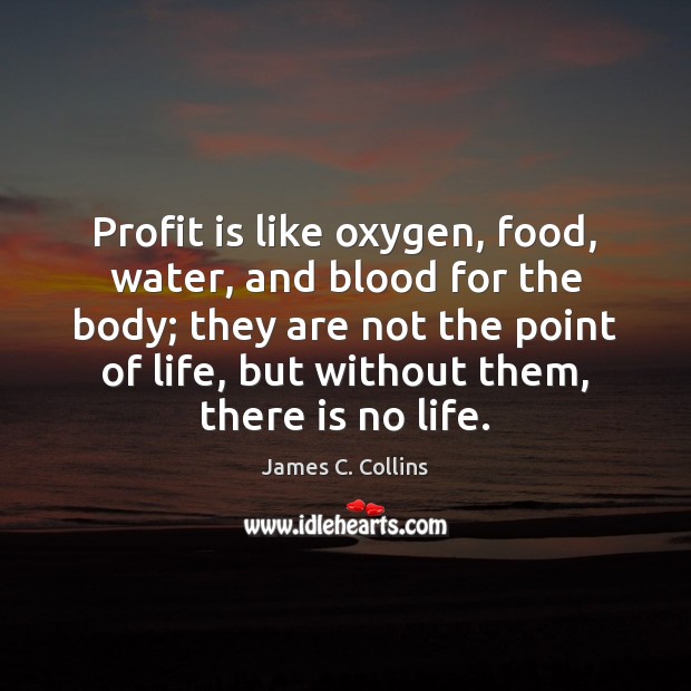 Profit is like oxygen, food, water, and blood for the body; they Image