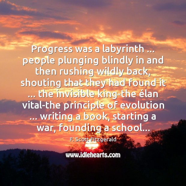 Progress was a labyrinth … people plunging blindly in and then rushing wildly Image
