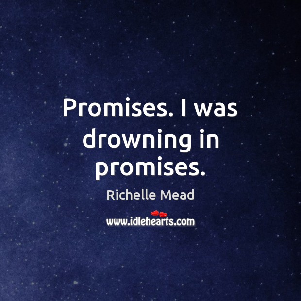 Promises. I was drowning in promises. 