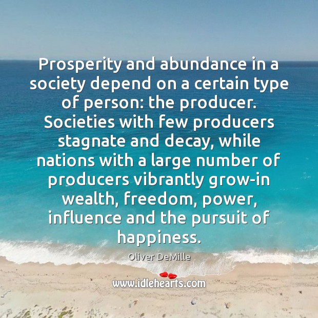 Prosperity and abundance in a society depend on a certain type of Image
