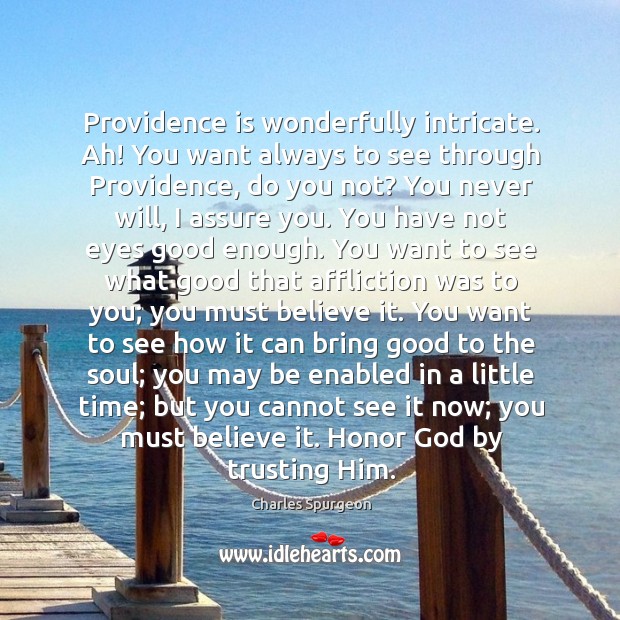 Providence is wonderfully intricate. Ah! You want always to see through Providence, Image