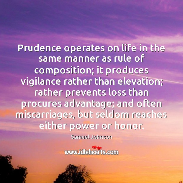 Prudence operates on life in the same manner as rule of composition; Image