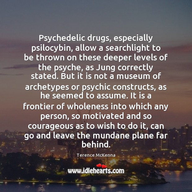 Psychedelic drugs, especially psilocybin, allow a searchlight to be thrown on these 