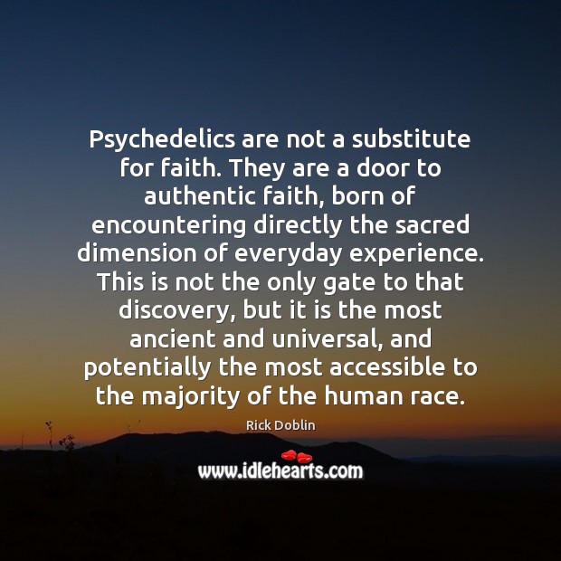 Psychedelics are not a substitute for faith. They are a door to Rick Doblin Picture Quote